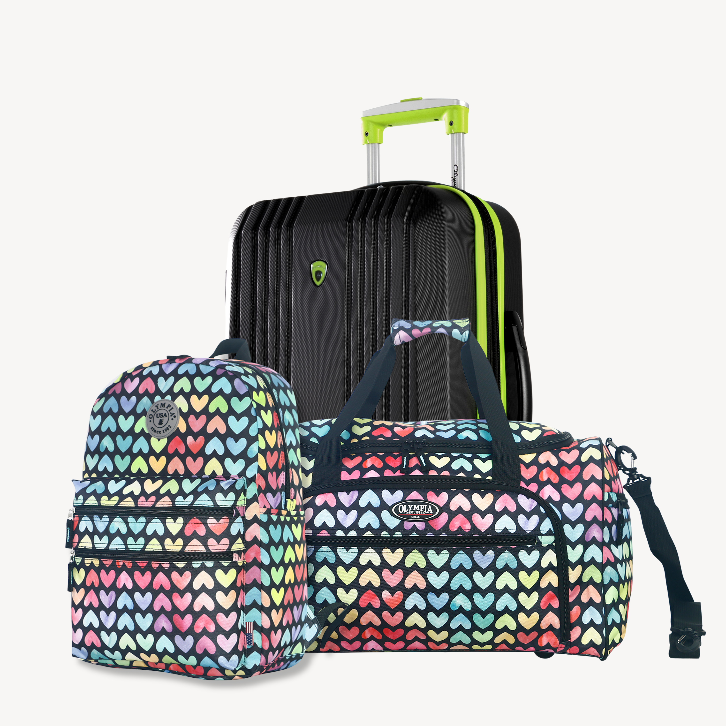 {Mother's Day Special} Water Resistant Lightweight Backpack, Duffel and Apache Carry-On 3 Piece Set