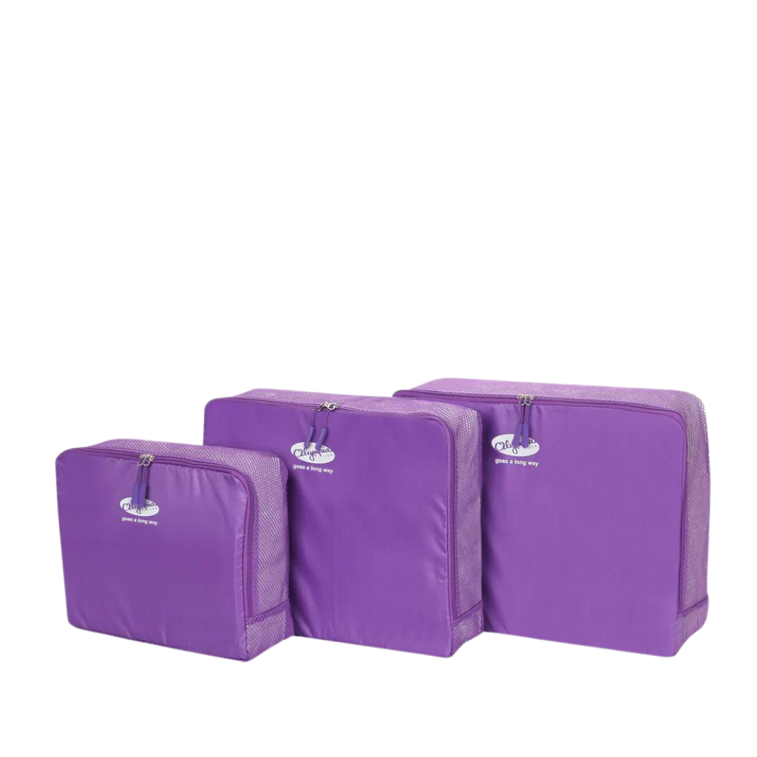 Olympia 3 Piece Packing Pouch Set Purple