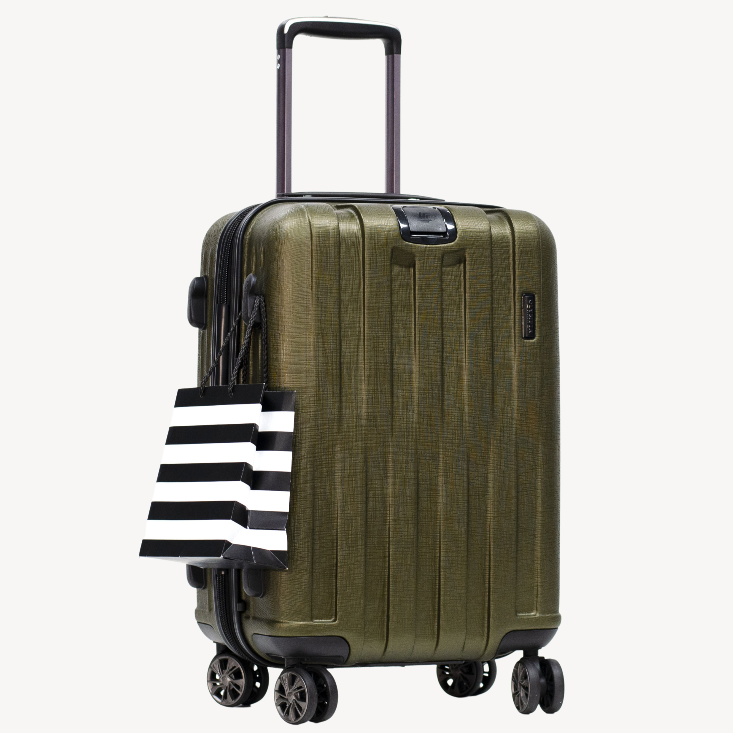 Sidewinder 21" Expandable Carry-On Spinner Polycarbonate Luggage with TSA Lock System