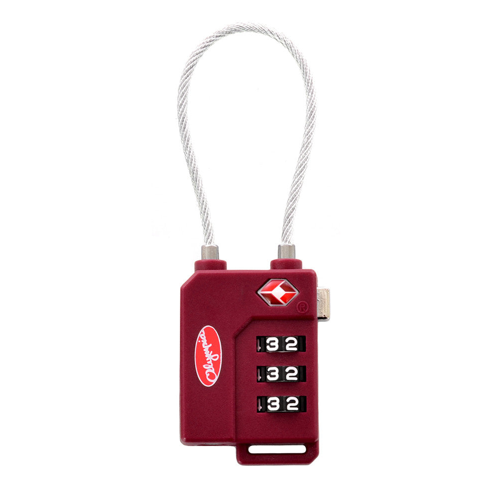TSA-Accepted Luggage Locks with TravelSentry: 3-Dial Combination Lock, 5 in Coated Steel Cable for Easy to Use